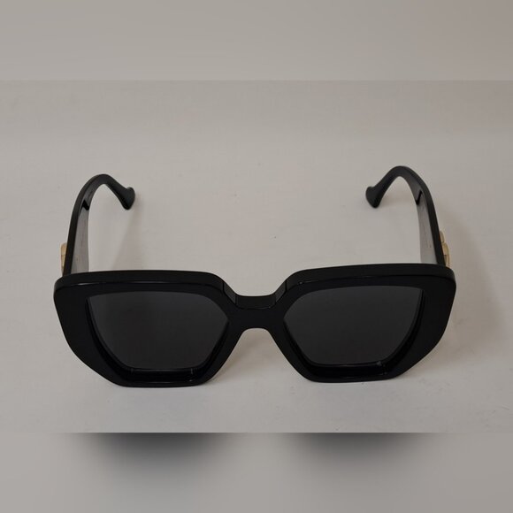 Gucci Women's Sunglasses Black Grey Gold GG Logo Oversized GG0956S 003 54-19-145 - Picture 11 of 16